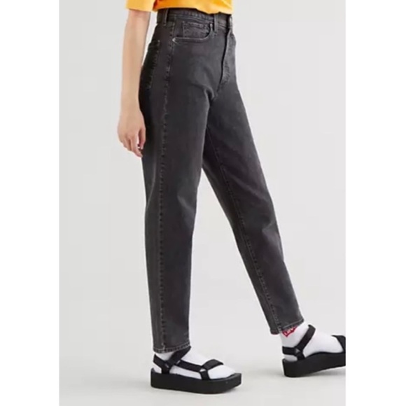 LEVI'S High Waisted Taper Jeans - Washed Black - 25 - Picture 5 of 8